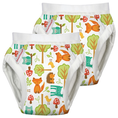 ImseVimse 有機棉幼兒如廁訓練褲, SL(13~17kg), 歡樂森林 白色, 2件