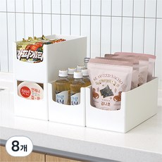 엠비코 국내산 다용도 팬트리 정리함, 화이트, 8개