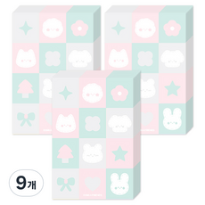 도나와 친구들 패치 이불 떡메모지, 연회색, 9개, 100매