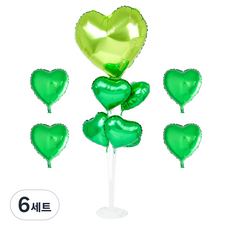 파티쇼 풍선꽂이장식세트 70cm, 하트라임그린, 6세트