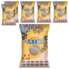 毛孩王 粗貓砂, 天然膨潤土+精油, 5kg, 6包