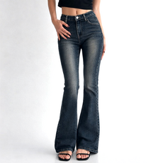 Lalaon 女款 短版/基本/長版 靴型復古水洗牛仔褲 TSP3132