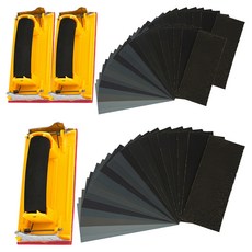 高級手砂紙+21張紙砂紙, 3組, 1組