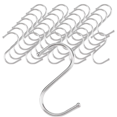 不鏽鋼S型掛勾 多用途, 銀色款中號, 30個
