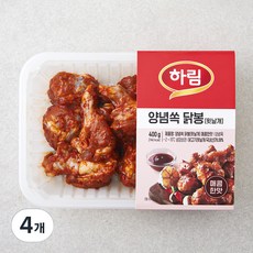하림 양념쏙 닭봉 윗날개 매콤한맛, 400g, 4개