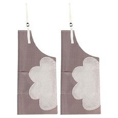 ITSON 條紋毛巾防水圍裙, 棕色, 2個