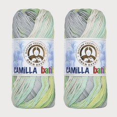 DIKTAS Camilla Batik 高級夏季編織線, 105 灰綠色, 2個