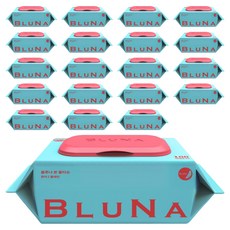 블루나 본 퓨어 저자극 물티슈 캡형, 20개, 100매, 40g