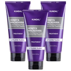 쿤달 허니 앤 마카다미아 헤어트리트먼트 일랑일랑향, 200ml, 3개