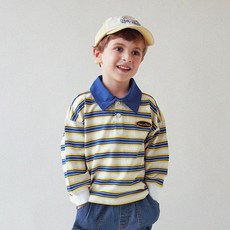 MARI N MORI 男童撞色翻領T恤