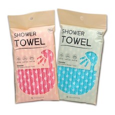 CHILSUNG 壓紋沐浴巾, 粉紅色, 藍色, 2個, 1入