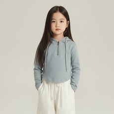 CONTIKIDS 女童短版半開襟連帽T恤