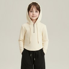 女童短版半連帽運動衫