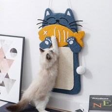 딩동펫 고양이 생선냥이 벽걸이 스크래쳐, 혼합색상, 1개