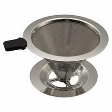 304不銹鋼咖啡濾架 濾杯 錐形杯 1-2人咖啡濾網 90 x 65 x 99mm, 銀色, 1個