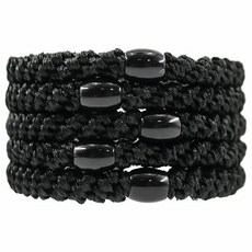 BEAUTYOUNG 妝漾 韓系時尚髮圈 5條, 螺旋編織 伸縮性佳 時尚外型 材質親膚, 黑色