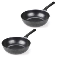 Kitchen-Art Cote Silver韓國不沾塗層炒鍋 電磁爐適用, 28cm, 2個