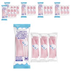 rubberlab 乾爽橡膠手套 3入, 中(M), 粉彩粉紅, 6套