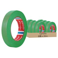 iQIHAN DADA 彩色紙膠帶 20mmx20m 4入 綠色, 8捲