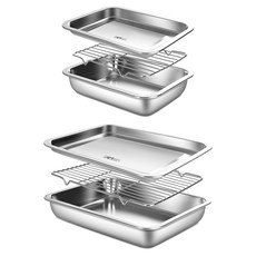 Kitchen-Art 長方形不鏽鋼備料盤組, 1號+3號, 1組