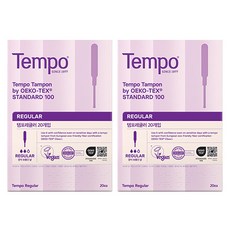 템포 오리지널 탐폰, 레귤러, 20개입, 2개