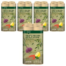 CODI 捲筒式廚房吸油紙巾 140張 雙倍吸收力, 8捲, 5袋