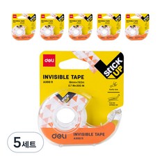 델리 크림 테이프 18mm + 디스펜서 6개입 EA30011, 반투명 흰색, 5세트