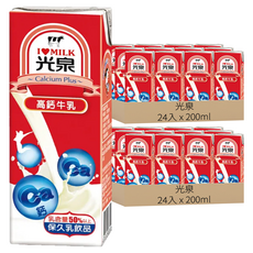 光泉 高鈣牛乳, 200ml, 48入