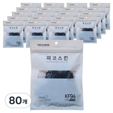 피코스킨 참조은 2D 마스크 S KF94, 블랙, 80개, 5개입