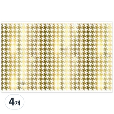 Witches Nail 水轉印貼紙, 千鳥格 金色, 4個