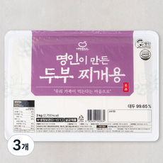 한둘 명인이 만든 두부 찌개용, 3kg, 3개