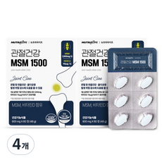 NUTRA LIFE MSM補充錠 1500mg 48g, 4個, 60錠