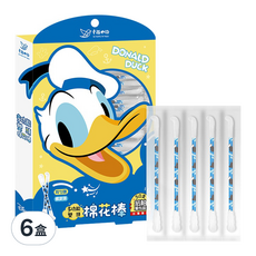 幸福物語 多功能雙頭棉花棒 掏耳+螺旋頭 唐老鴨,50支,6盒