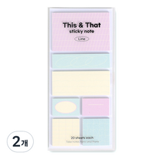 wannathis This and That 橫線便利貼, 2個, 20入, 04 藍莓冰沙