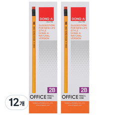 DONG-A 辦公室鉛筆 1支 2B, 144個, 黃色