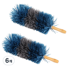 생활드림 나무손잡이 먼지털이, 6개, 네이비