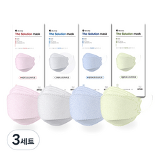 애니가드 더솔루션 스트라이프 셀렉션 웰비 황사마스크 소형 KF80 4종 x 10p 세트, 네이비, 버건디, 올리브, 그레이, 3세트