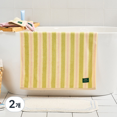 모던하우스 STF 스프링 더블스트라이프 바스타월 70 x140 cm 460g 코마사, 옐로우, 2개