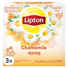립톤 허브티 캐모마일, 1.2g, 10개입, 3개