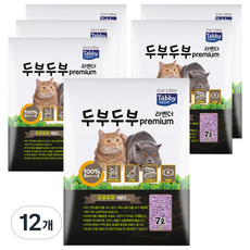 테비토퍼 두부두부 프리미엄 고양이 모래, 7L, 12개, 라벤더