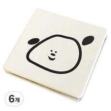 Meumyu 可愛角色便攜式折疊迷你鏡, 微笑小狗, 6個