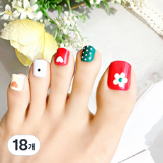 GABEEZ NAIL 美甲凝膠足部貼紙 22p, 18個, 39 清新少女