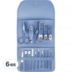 지앤와이 네일케어 손톱깎이 16종 세트, 6세트, 블루