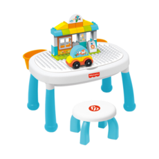Fisher-Price 費雪 積木遊戲學習桌 大顆粒積木桌面, 1組, 多色