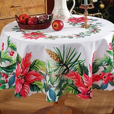 Maket Gamseong 圓形聖誕氛圍感桌布, 直徑 150cm, 圖案3