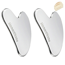 Moment Home 全身頭皮臉部經絡刮痧按摩器 + 高級皮革收納盒套組, 單一顏色, 2套