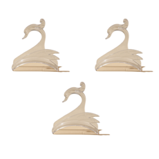 solve living 高級便攜式皮帶圍巾包包掛架 天鵝造型, 透明白, 3個