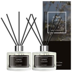 코멧 디퓨저 200ml 2개 + 섬유스틱 10개 세트, 에이프릴 클린