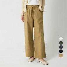 JAJU 女款斜紋舒適寬版棉褲