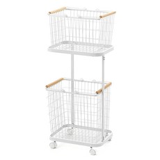 comet Home金屬線洗衣籃推車 2層, 白色